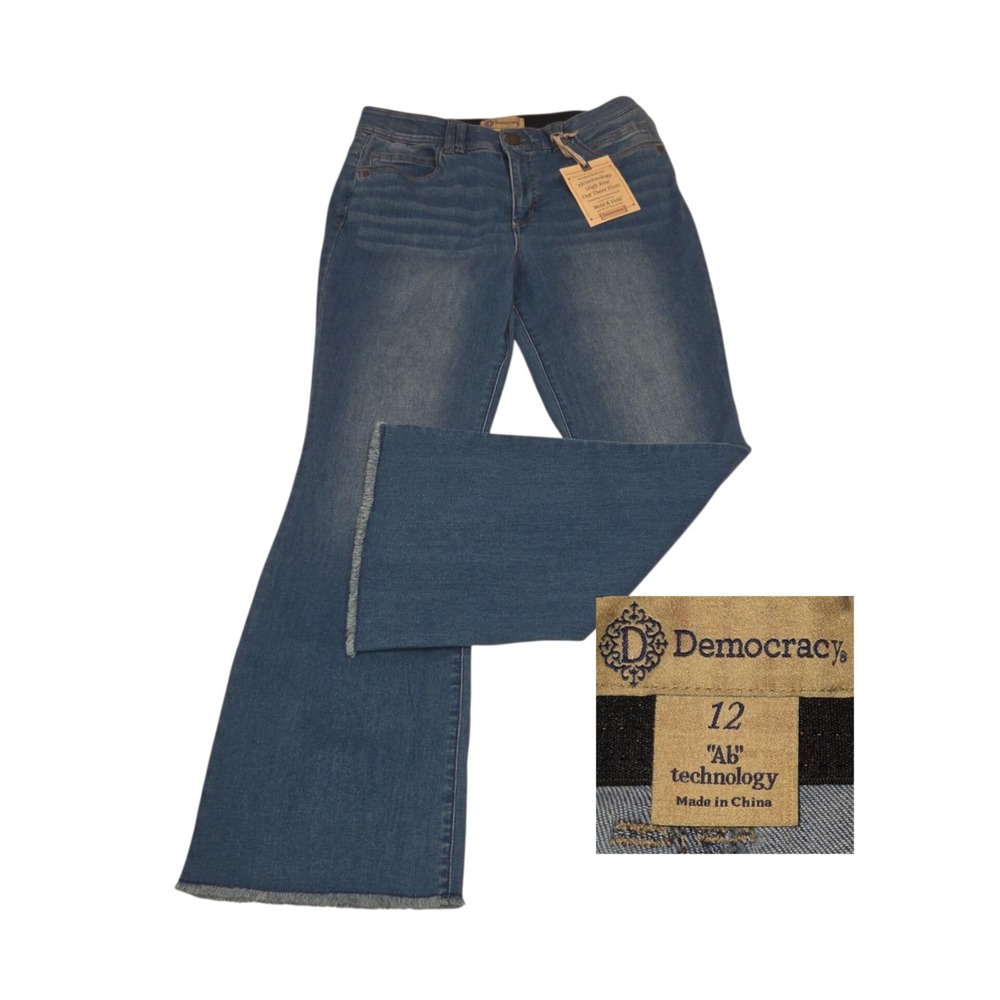 Democracy High‎ Rise Booty Lift Out There Flare Jeans 12 Mold Hold Ab Technology